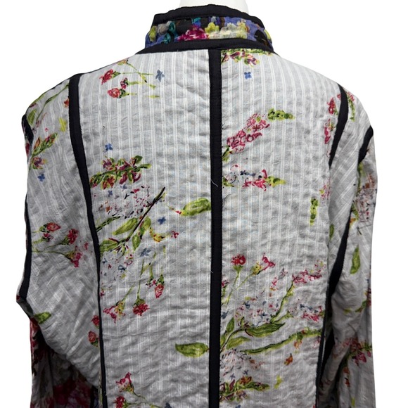 J. Peterman Lady Maharaja's Jacket Size M Kimono Style Floral Mandarin Collar - Picture 8 of 11
